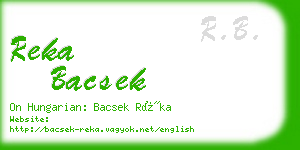 reka bacsek business card